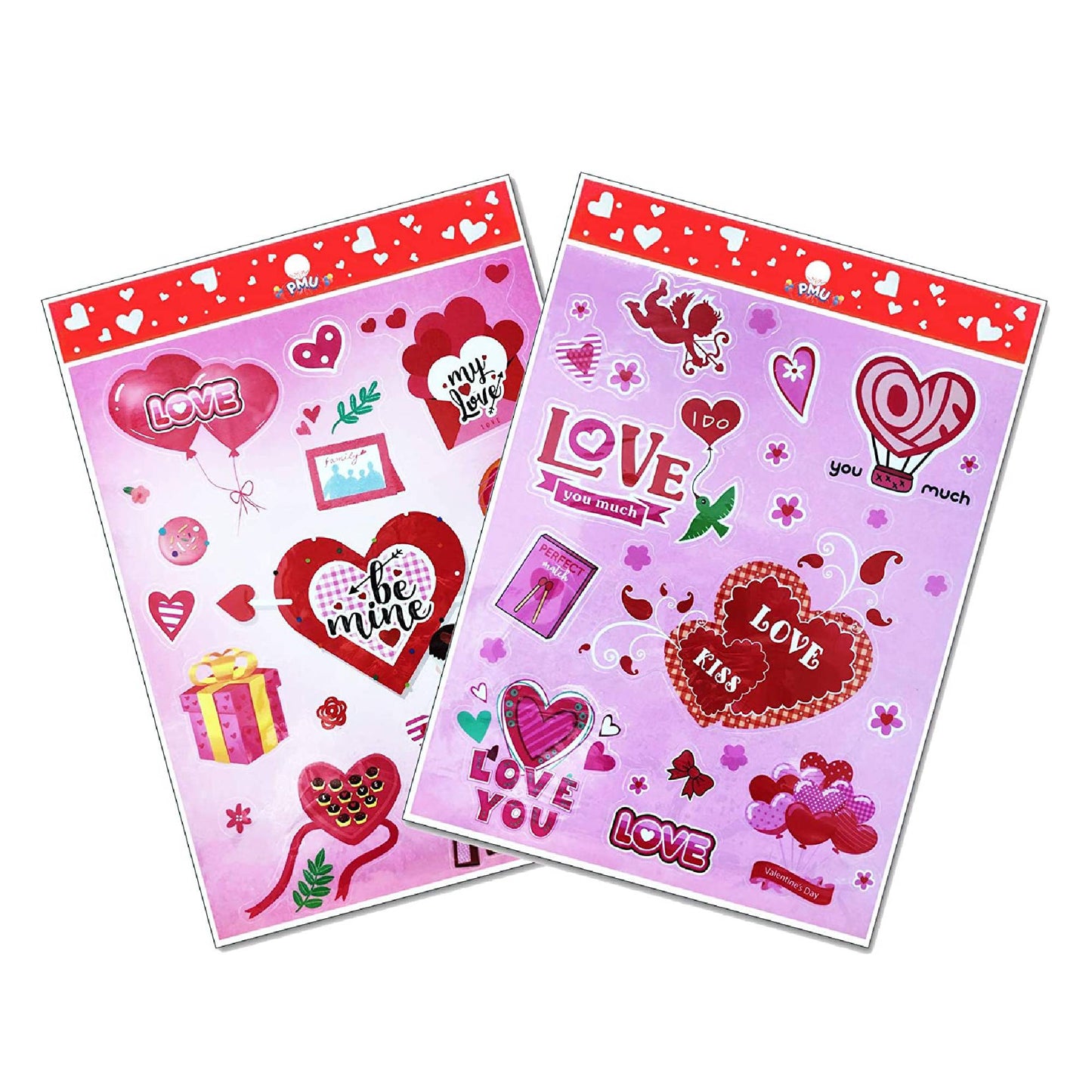 PMU Valentine Heart Clings Party Accessory 12in. x 17in. Sheet