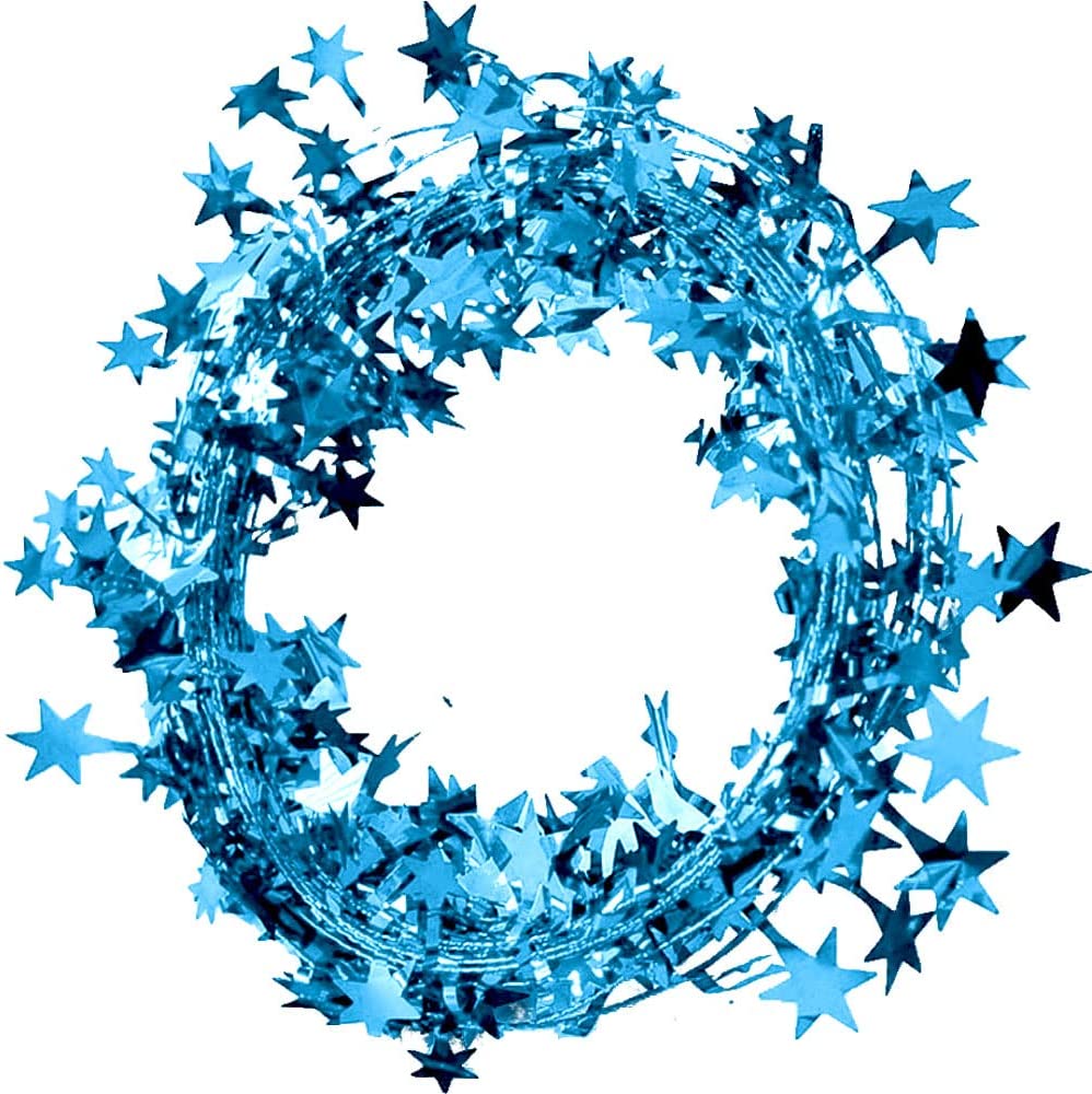 PMU Star Wire Shiny - Garland Halloween, Christmas Party, Wedding, Birthday, Festive Home Decoration Ornament 25ft Tinsel