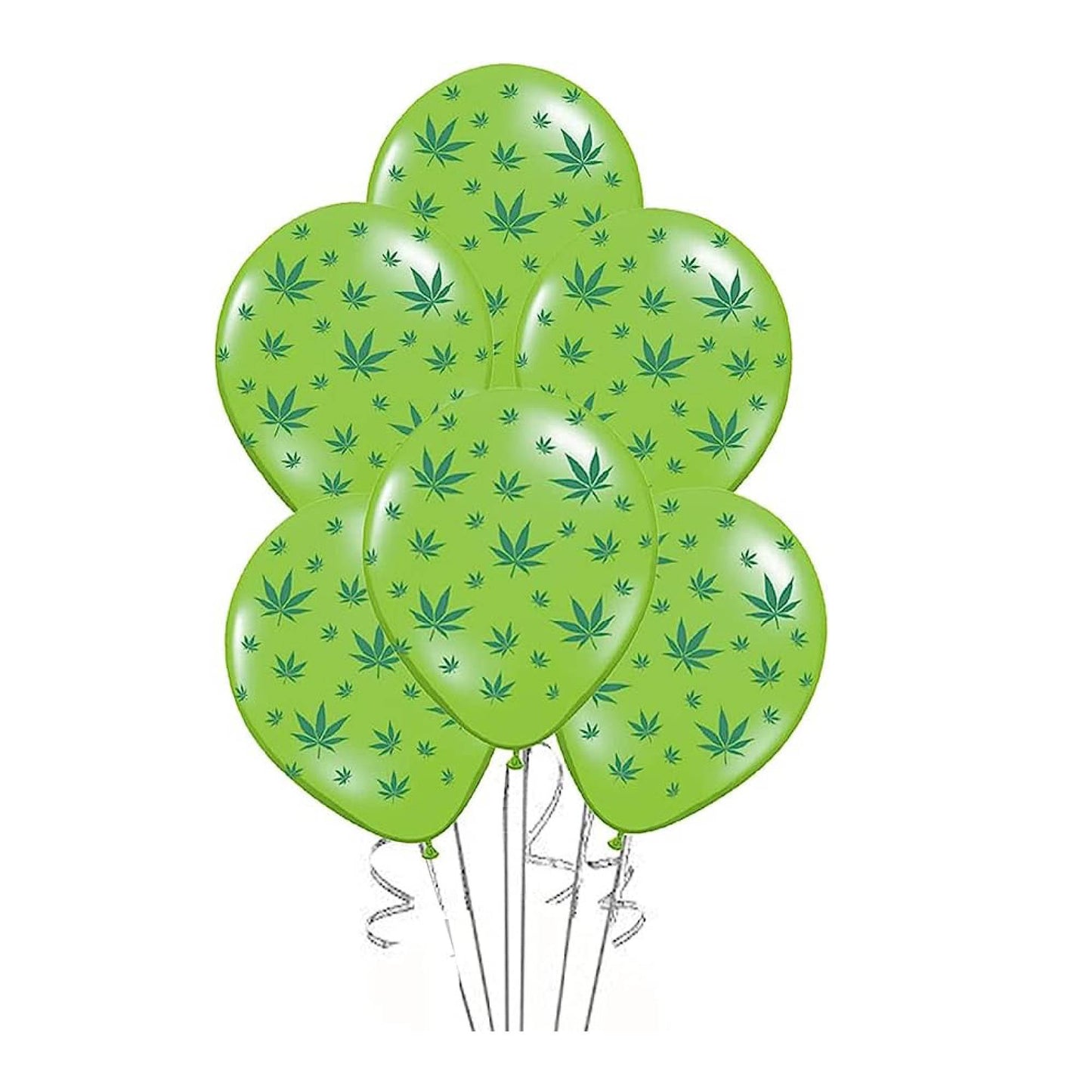 PMU Marijuana Balloons PartyTex 11in with All-Over Print Green Marijuana Leaves
