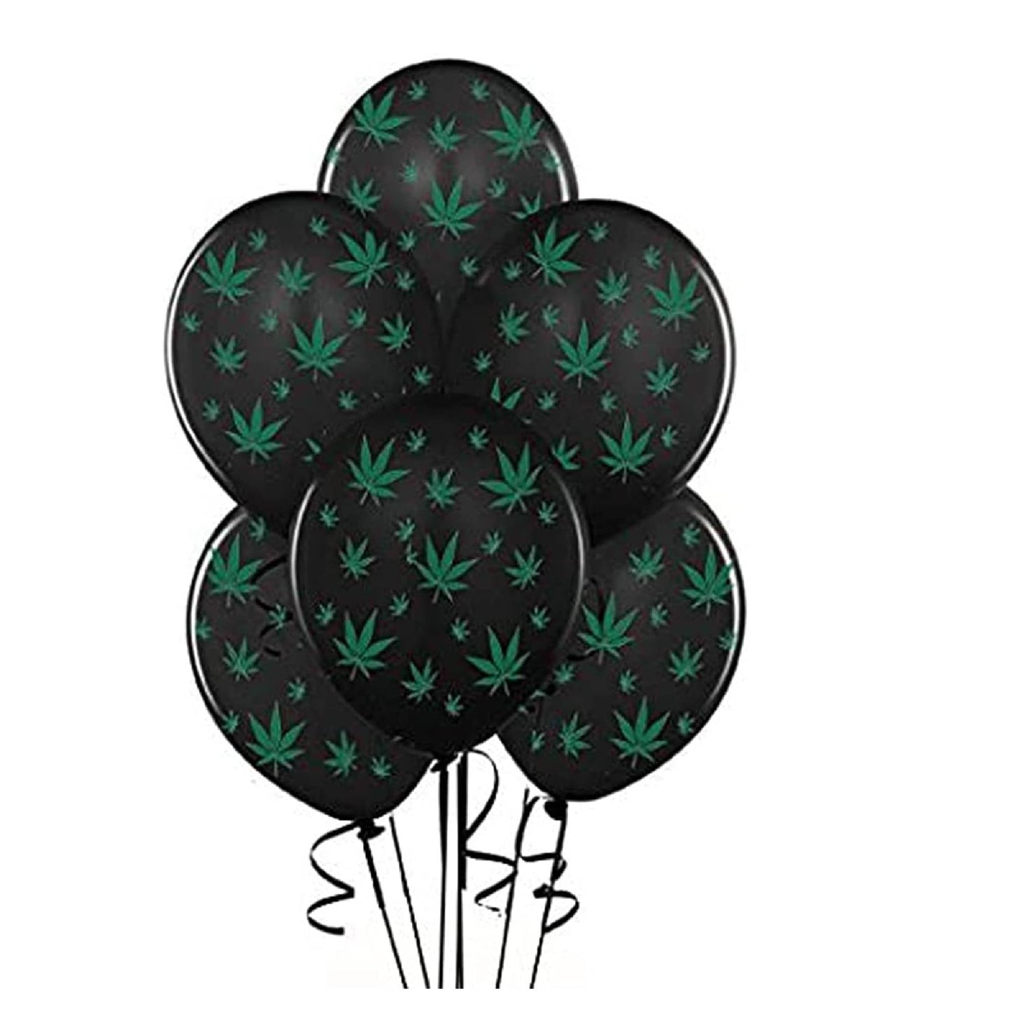 PMU Marijuana Balloons PartyTex 11in with All-Over Print Green Marijuana Leaves