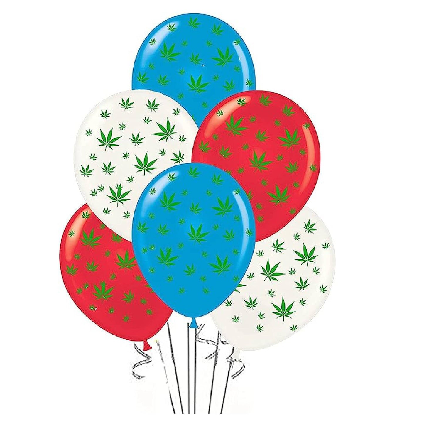 PMU Marijuana Balloons PartyTex 11in with All-Over Print Green Marijuana Leaves
