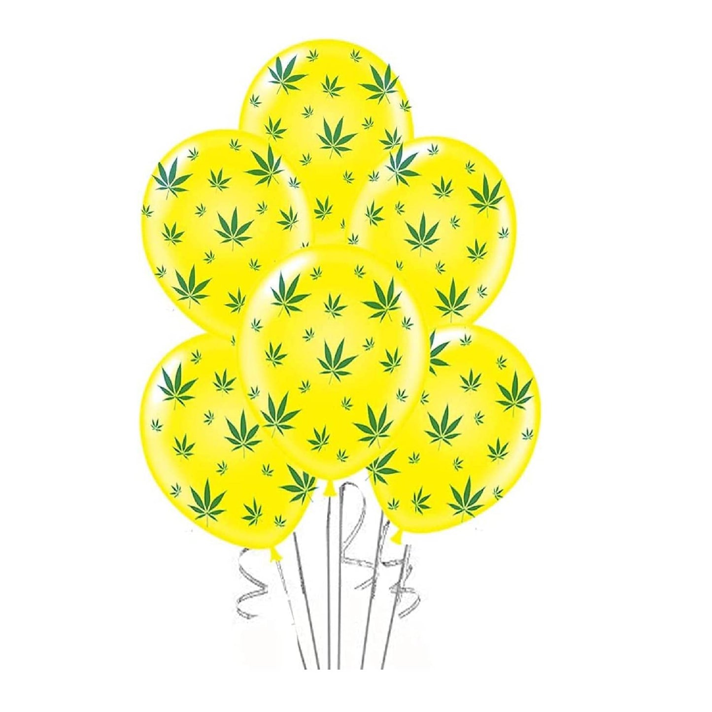 PMU Marijuana Balloons PartyTex 11in with All-Over Print Green Marijuana Leaves