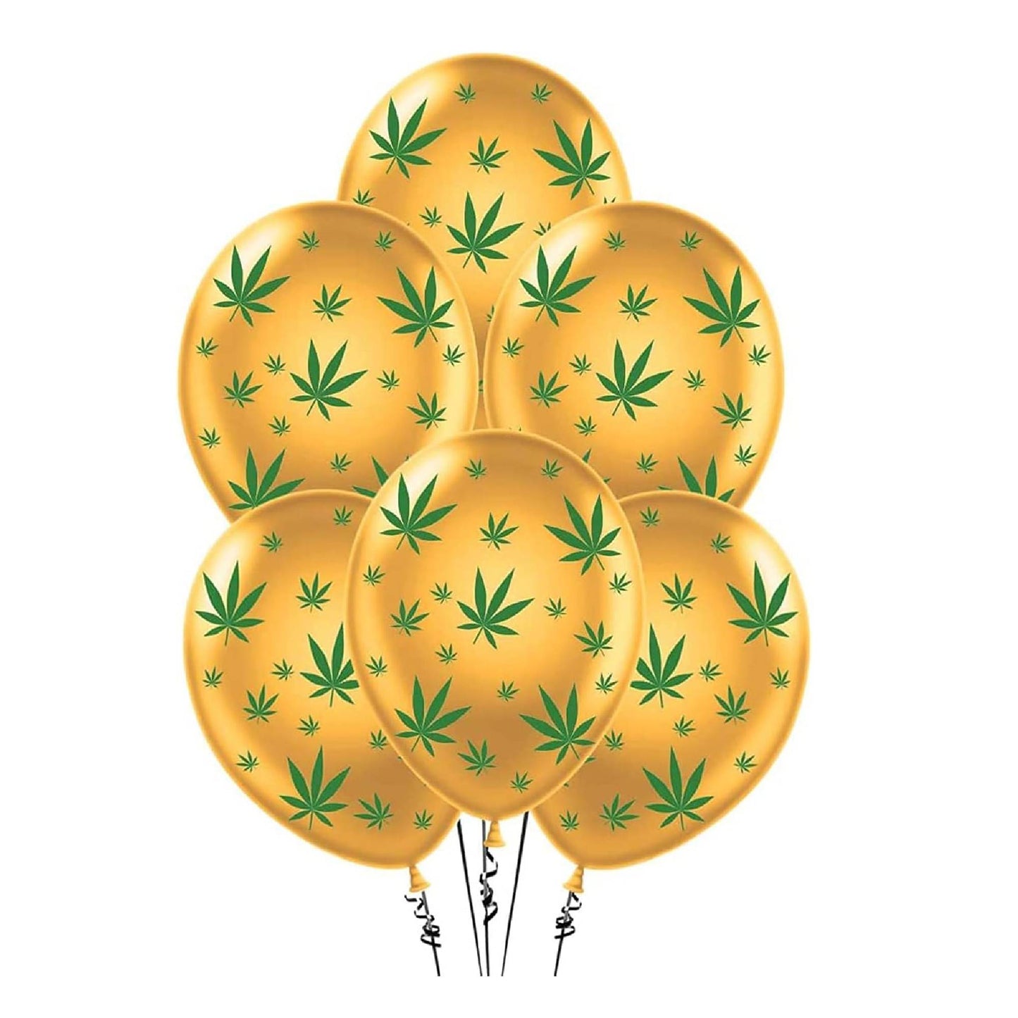 PMU Marijuana Balloons PartyTex 11in with All-Over Print Green Marijuana Leaves