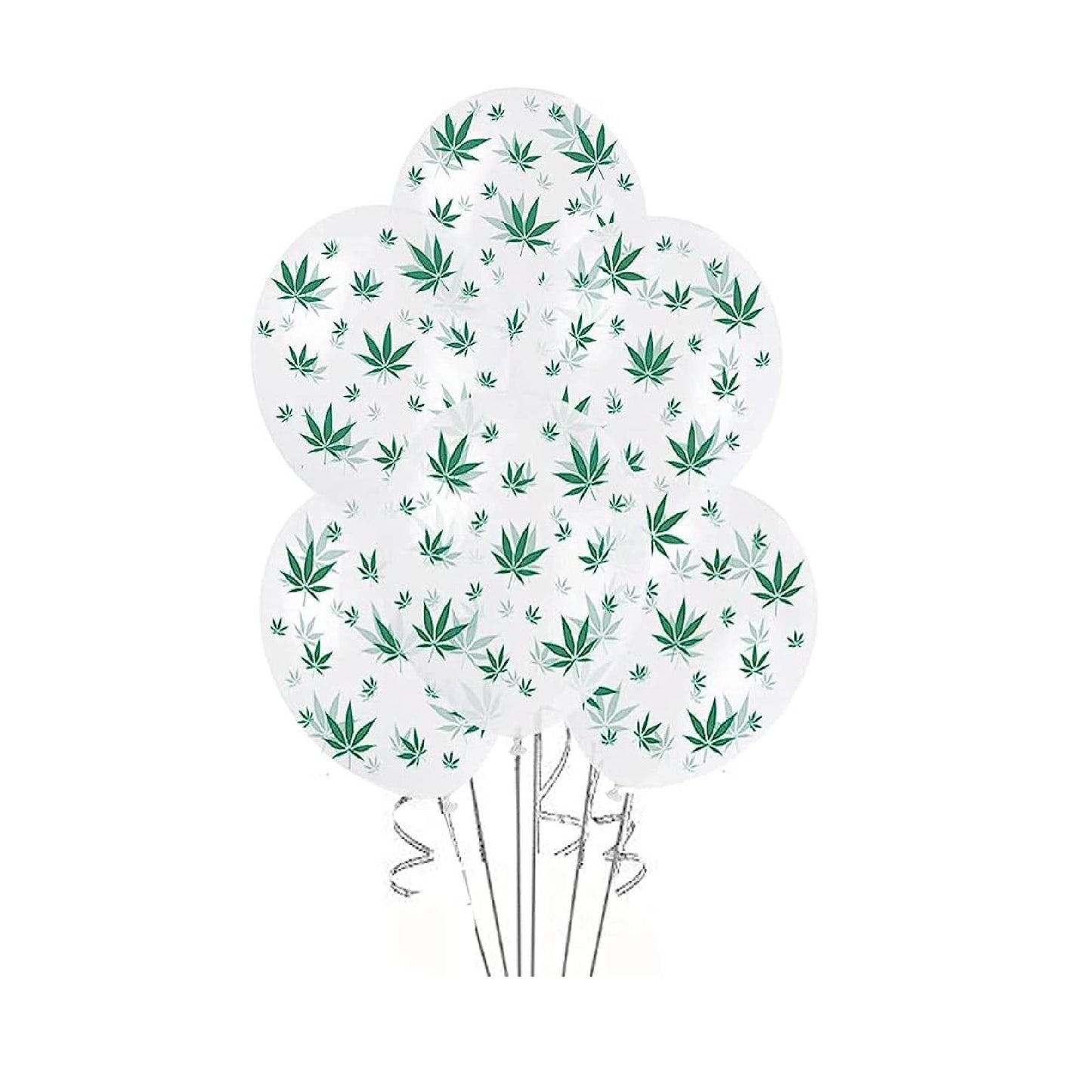 PMU Marijuana Balloons PartyTex 11in with All-Over Print Green Marijuana Leaves