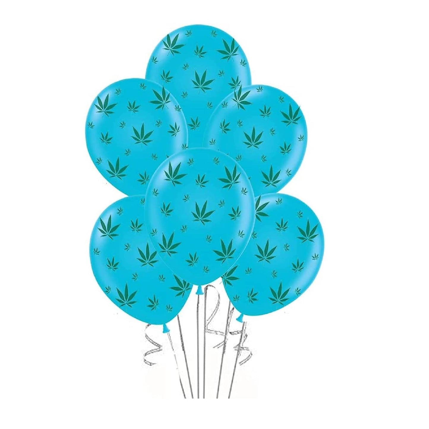PMU Marijuana Balloons PartyTex 11in with All-Over Print Green Marijuana Leaves