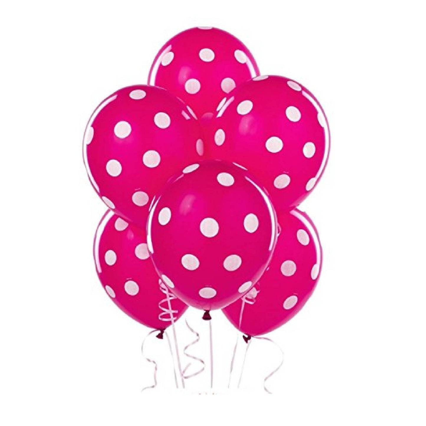 PMU Polka Dot Balloons PartyTex 11 Inch with All-Over Print White Dots