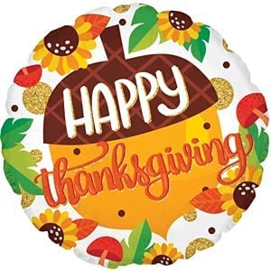PMU Thanksgiving 18 Inch Mylar-Foil Balloons Pkg/1