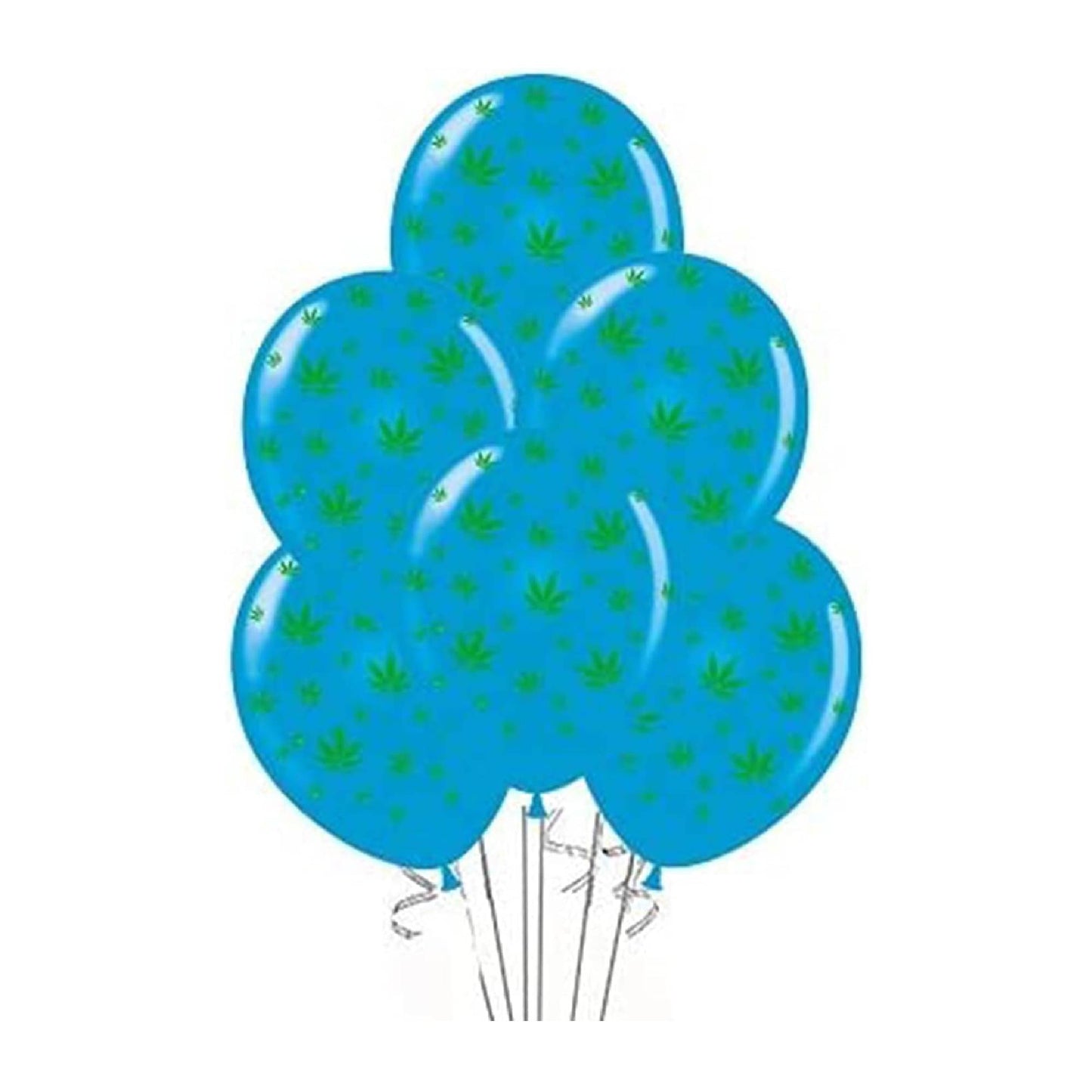 PMU Marijuana Balloons PartyTex 11in with All-Over Print Green Marijuana Leaves