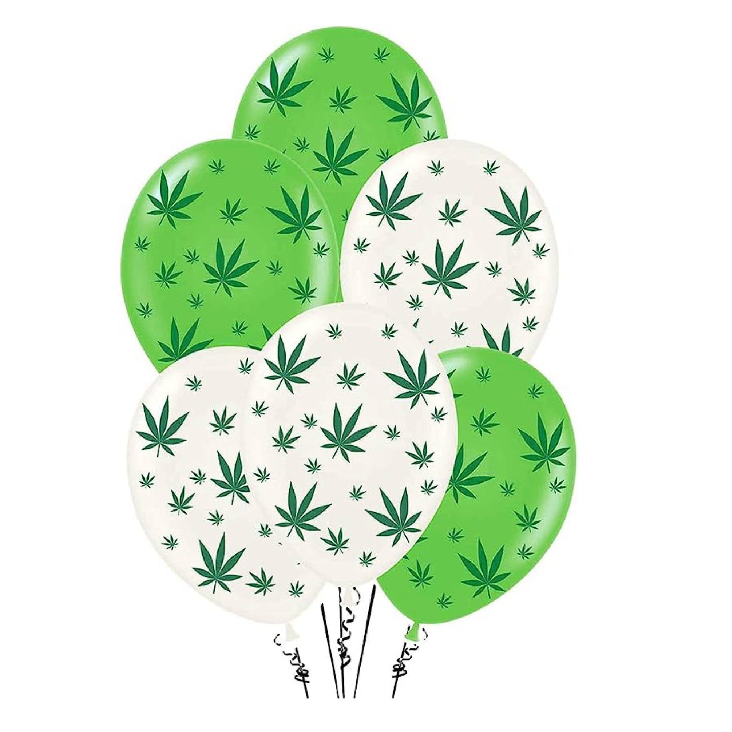 PMU Marijuana Balloons PartyTex 11in with All-Over Print Green Marijuana Leaves