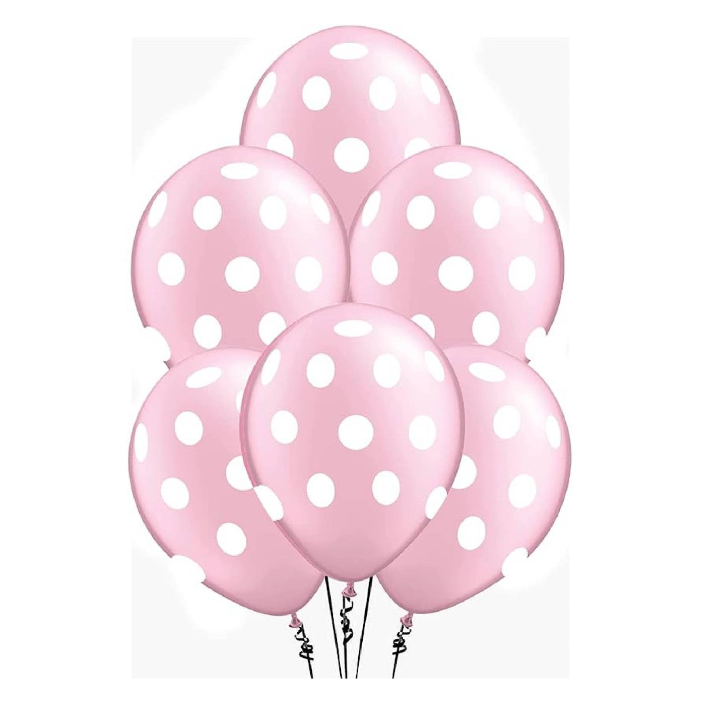 PMU Polka Dot Balloons PartyTex 11 Inch with All-Over Print White Dots