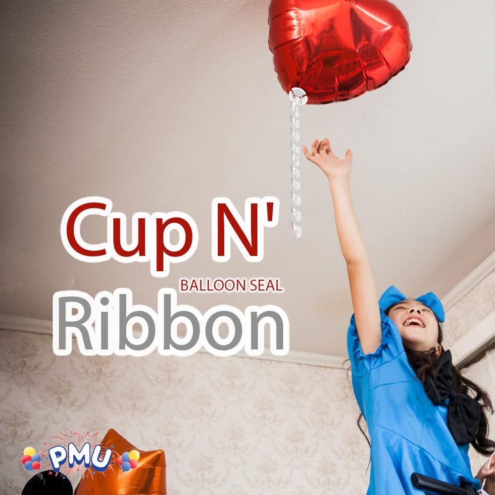 PMU Cup N' Ribbon Balloon Seal Fastener (100/ Pkg)