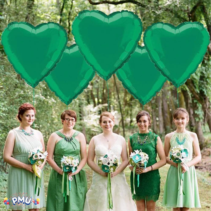 PMU 36 Inch St. Patricks Day Heart-Shaped Mylar Balloon (Green)