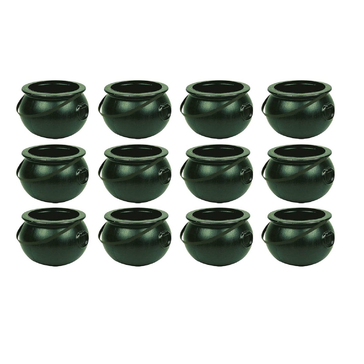 PMU Halloween 12 inch Cauldron Plastic Pot & Bucket - Halloween Party Favors- Candy Holder for Kids, Witches Green