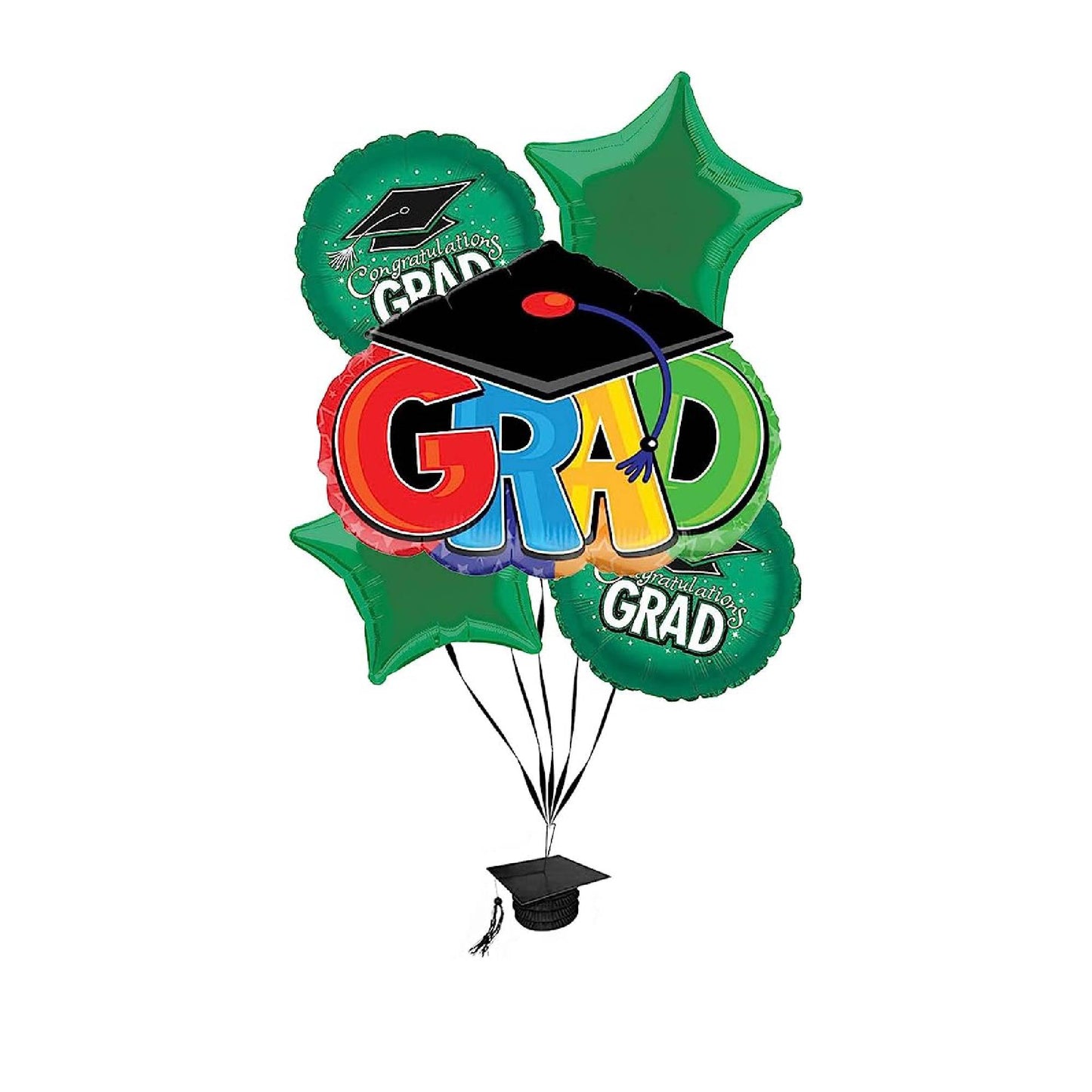 PMU Graduation Congrats Grad Cap Balloon Bouquet (5/Pkg)