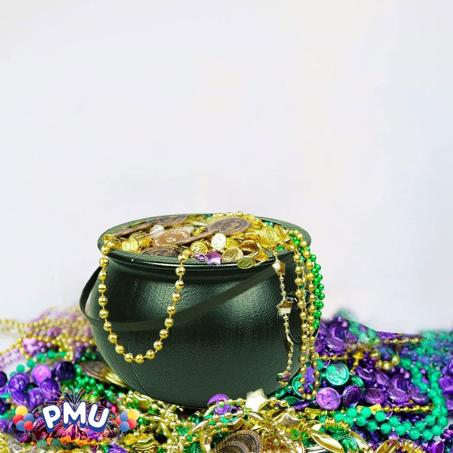 PMU Halloween 8 inch Cauldron Plastic Bucket - Halloween Party Favors - Candy Holder for Kids, Witches Green