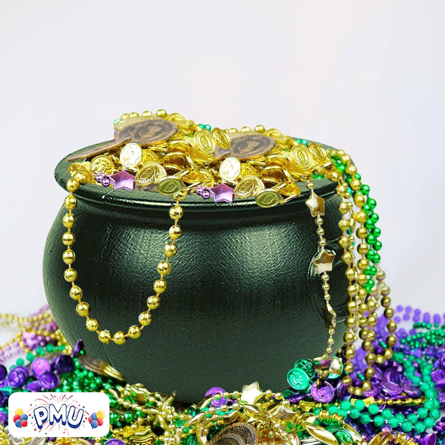 PMU Halloween 12 inch Cauldron Plastic Pot & Bucket - Halloween Party Favors- Candy Holder for Kids, Witches Green