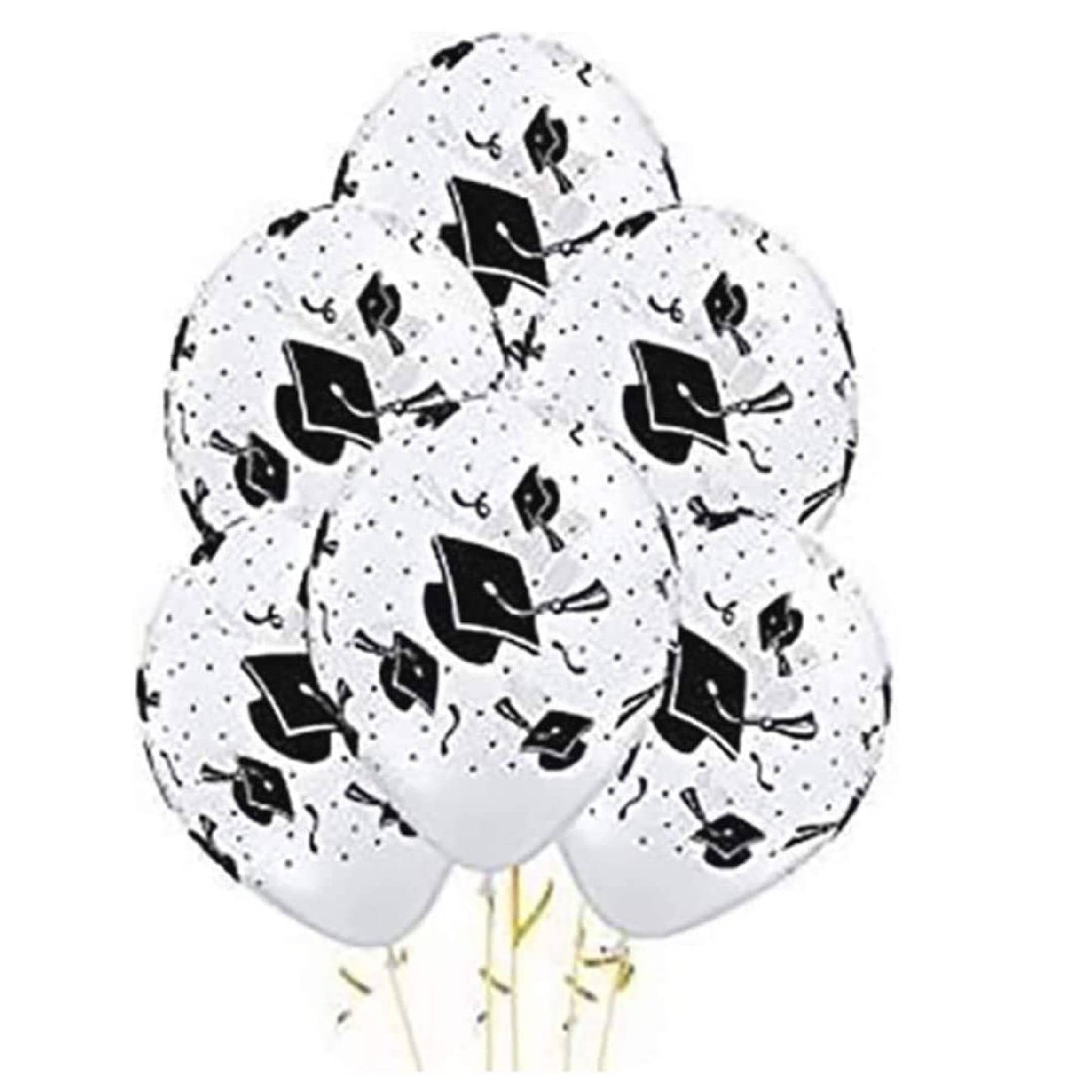 PMU Graduation Balloons | Premium Congrats Grad Balloon with All-Over Print Grad Caps-Confetti and Streamers | Graduation Party Supplies & Decorations | Latex Balloons