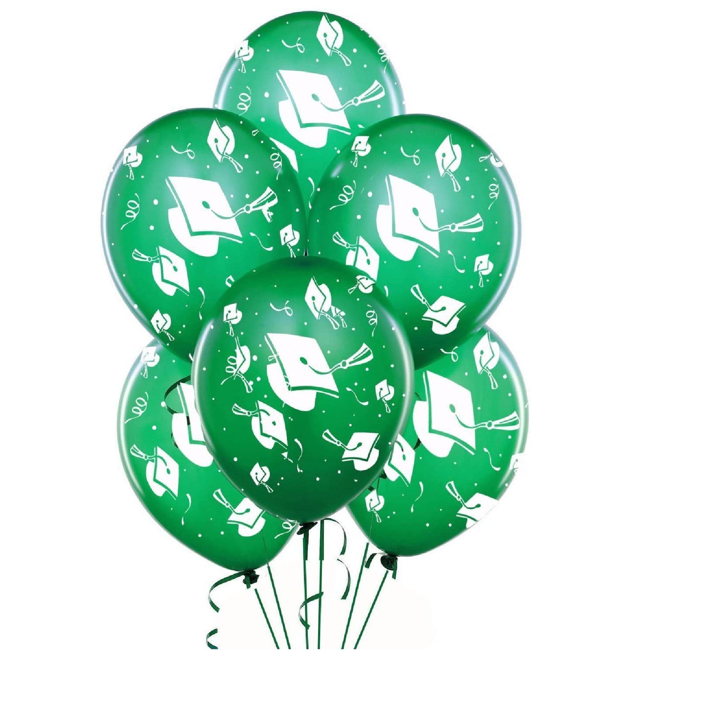 PMU Graduation Balloons | Premium Congrats Grad Balloon with All-Over Print Grad Caps-Confetti and Streamers | Graduation Party Supplies & Decorations | Latex Balloons