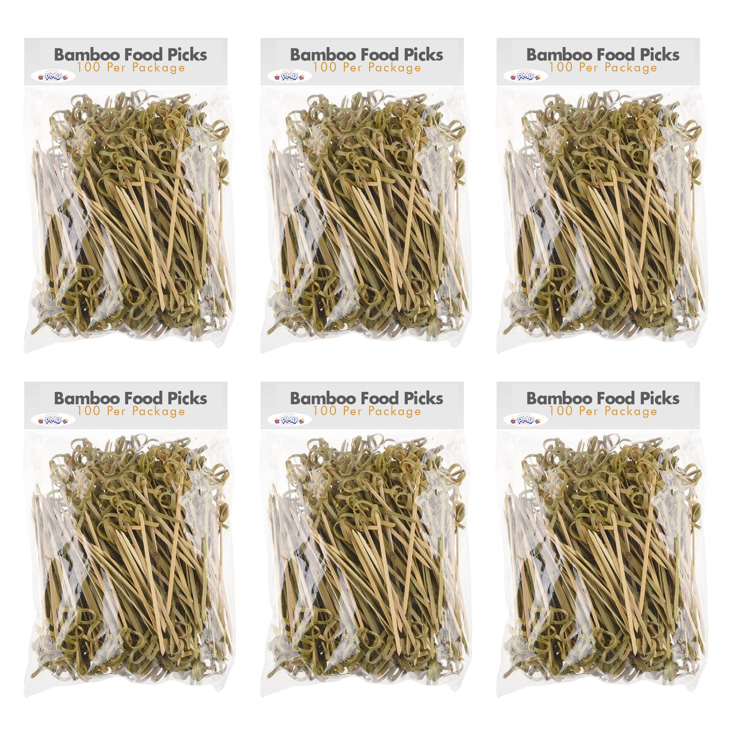 PMU Luau Bamboo Food Picks 4 Inches (100/Pkg)