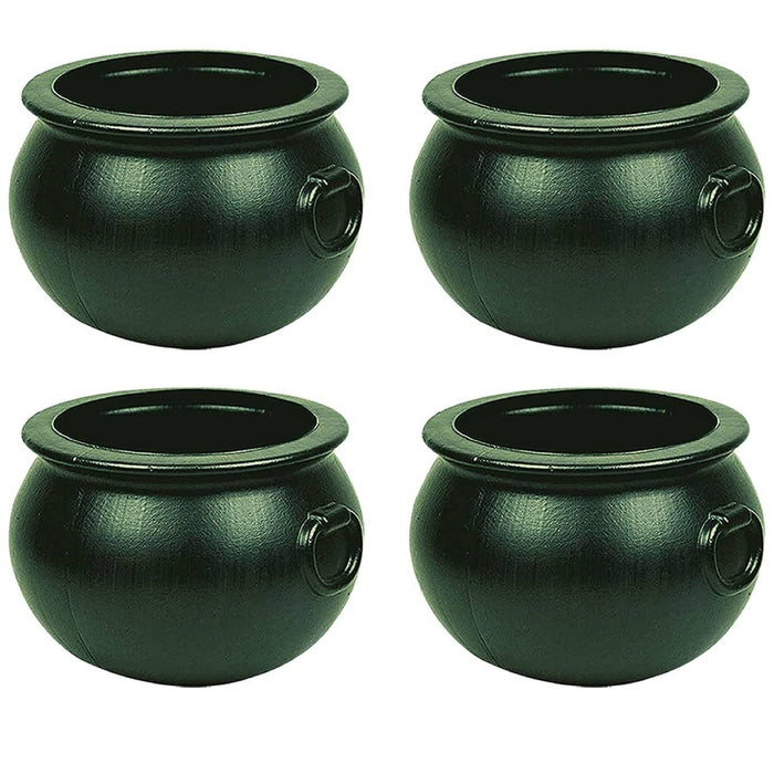 PMU Halloween Cauldron - Cauldron Plastic Pot & Bucket - Halloween Party Favors & Supplies - Perfect Kitchen & Home Décor - Candy Holder for Kids, 16 inch Witches Green
