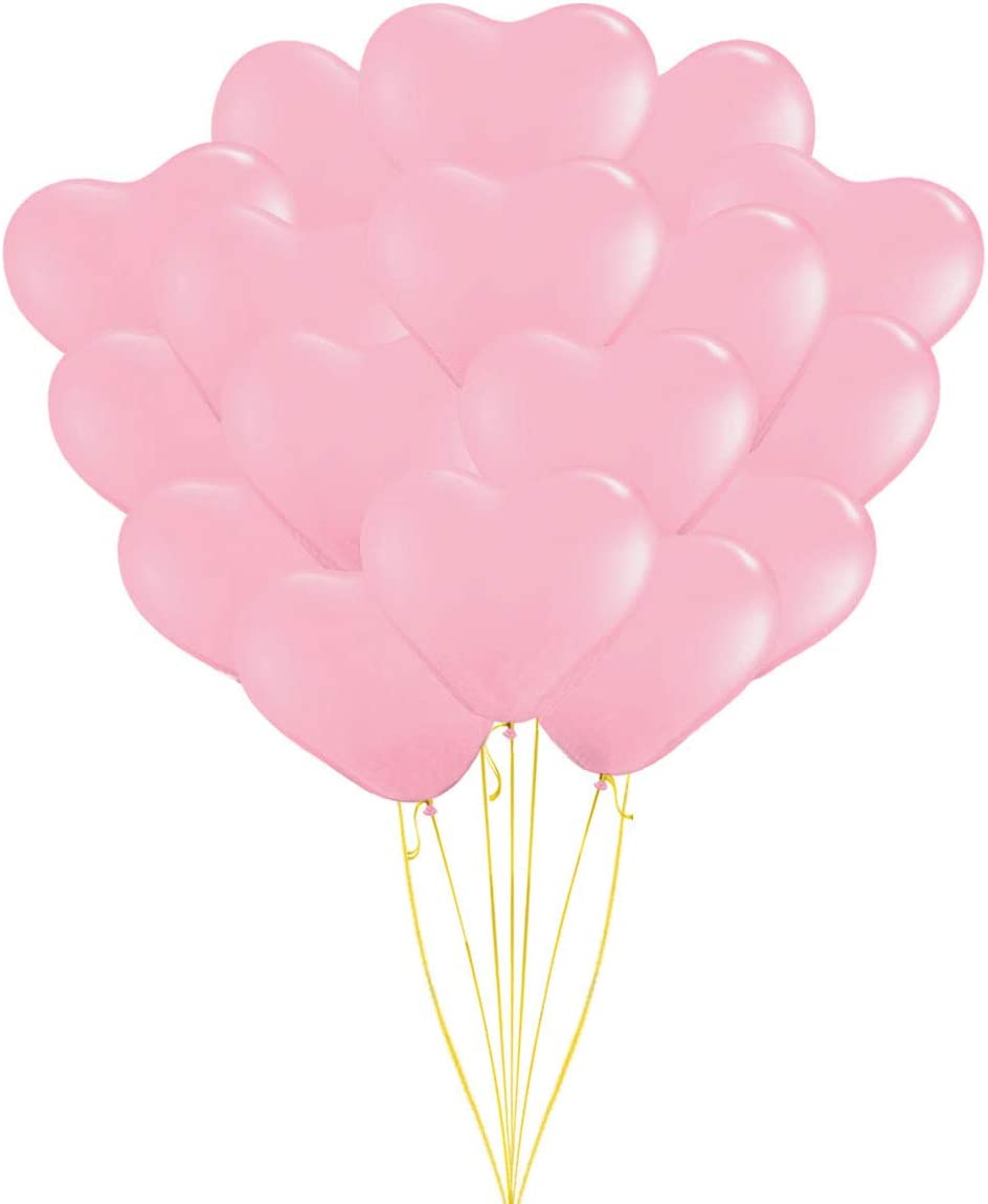 PMU Heart Shaped Balloons 15 Inch PartyTex Premium Latex Valentines Day, Weddings, Birthdays, Anniversaries, Engagements