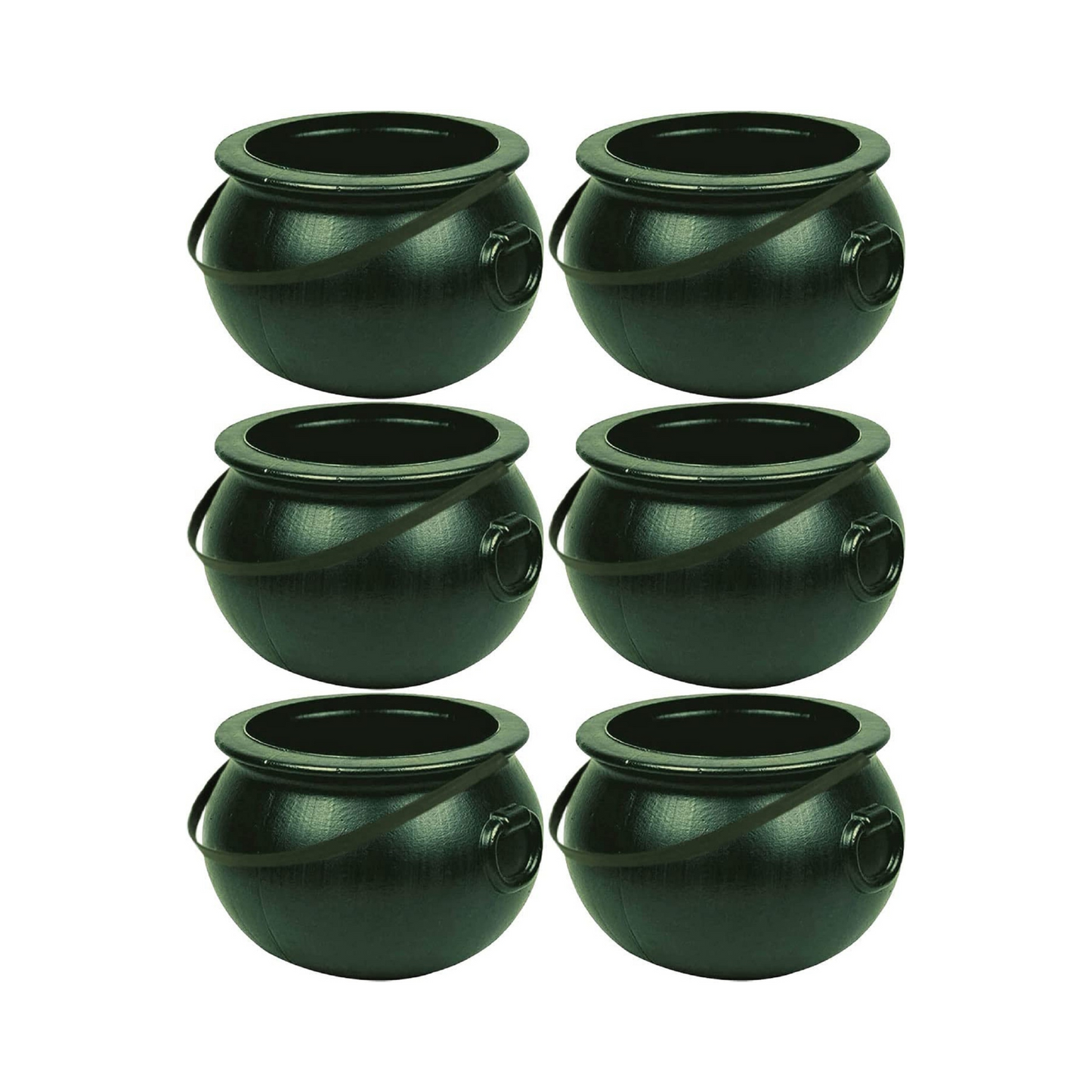 PMU Halloween 8 inch Cauldron Plastic Bucket - Halloween Party Favors - Candy Holder for Kids, Witches Green