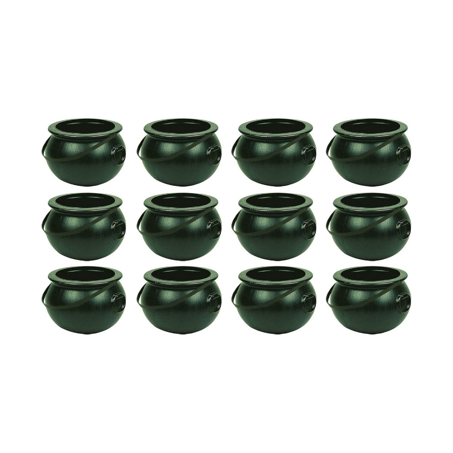 PMU Halloween 8 inch Cauldron Plastic Bucket - Halloween Party Favors - Candy Holder for Kids, Witches Green