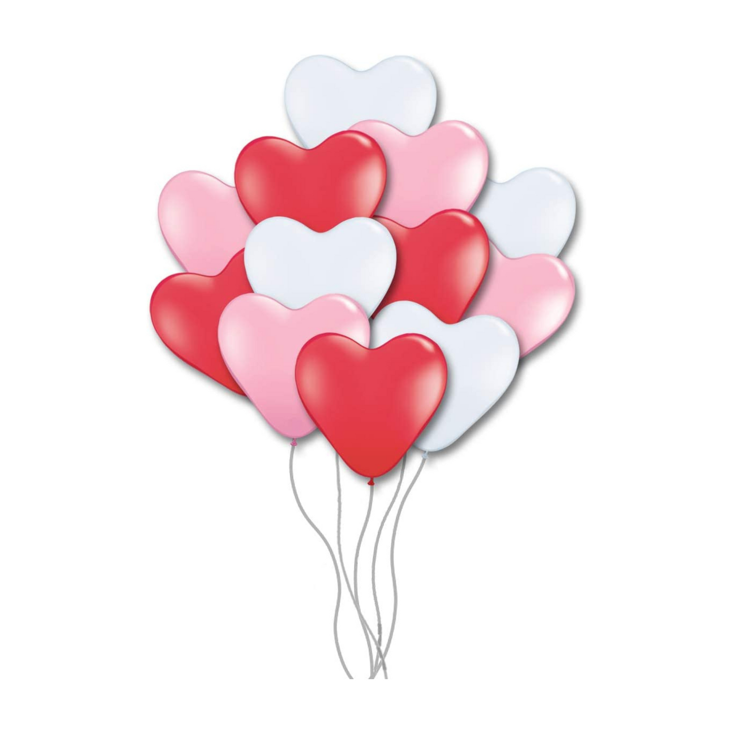 PMU Heart Shaped Balloons 15 Inch PartyTex Premium Latex Valentines Day, Weddings, Birthdays, Anniversaries, Engagements