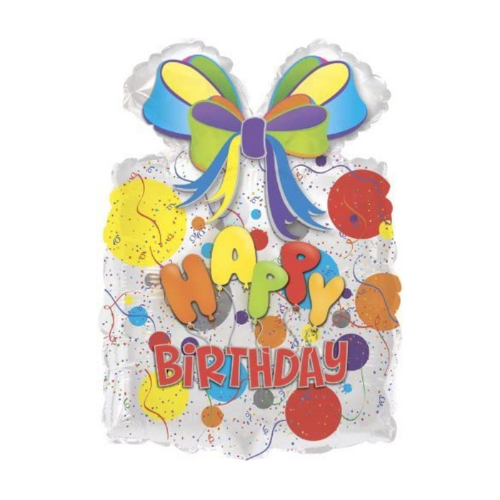 PMU Birthday Gift W/Balloons Shape (18.5In. X 25In. Mylar)