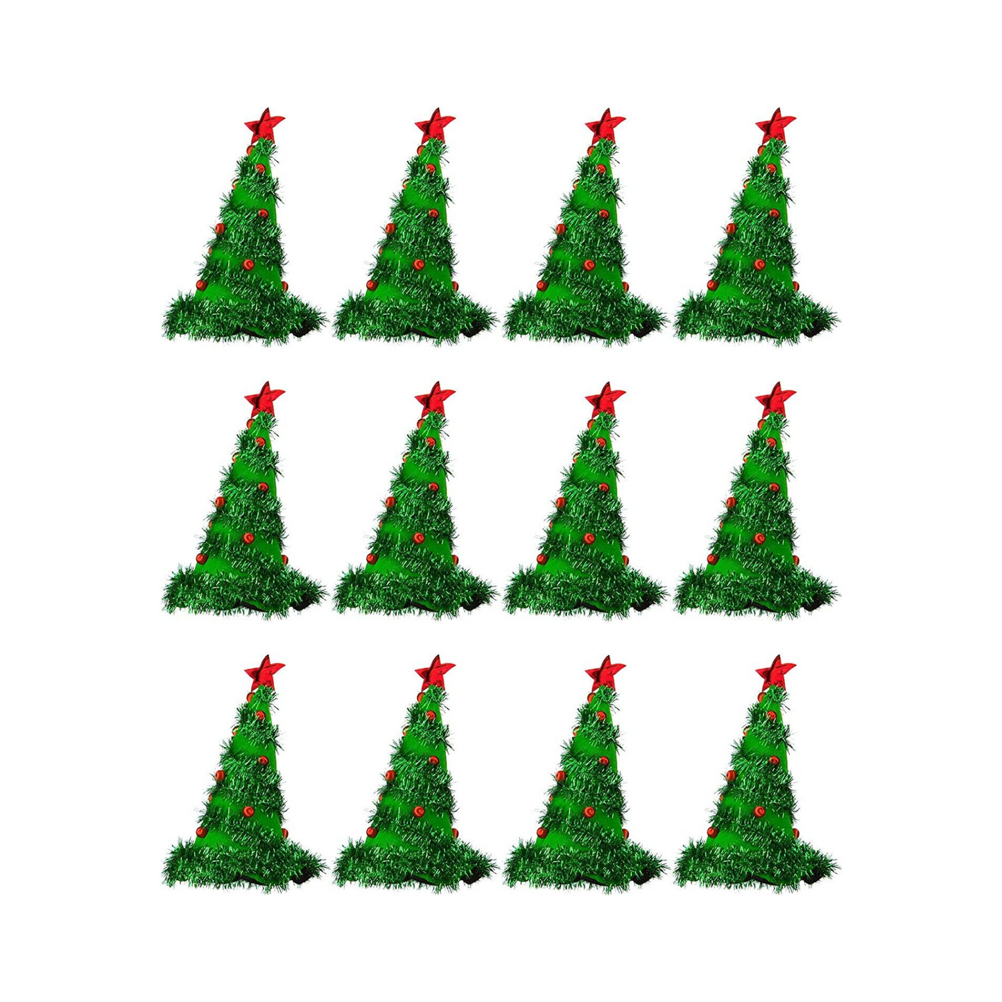 PMU Light Up Christmas Tree Hat Green with Red Lights