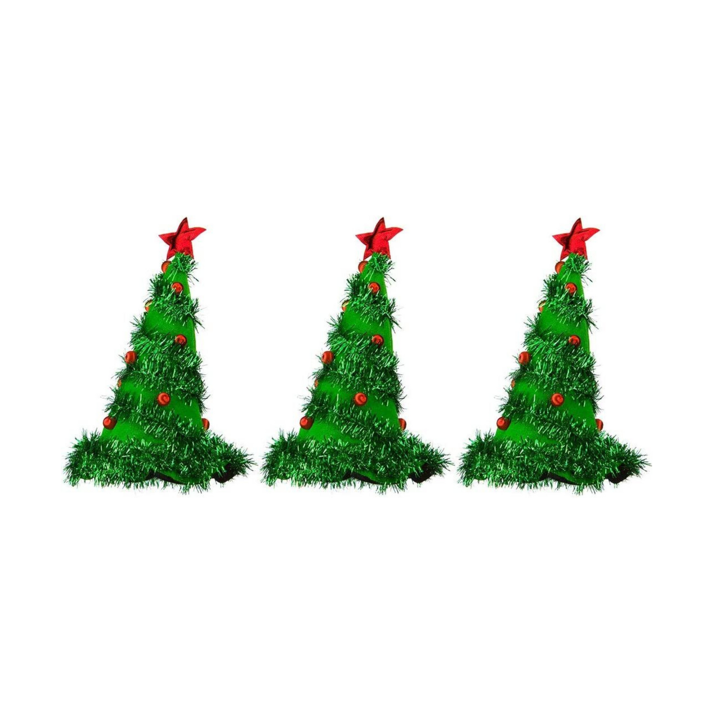 PMU Light Up Christmas Tree Hat Green with Red Lights