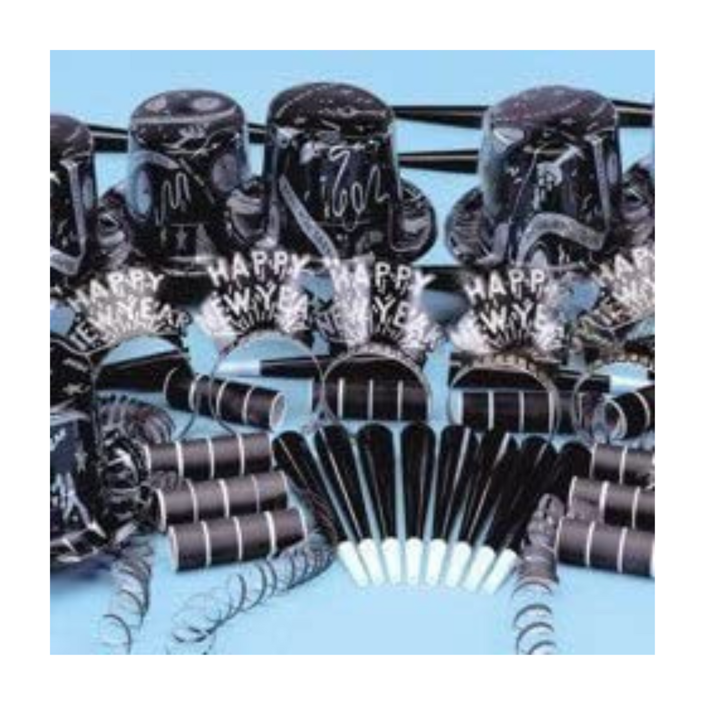 PMU New Year’s Eve Party Supplies Ebony and Silver Party Assortment