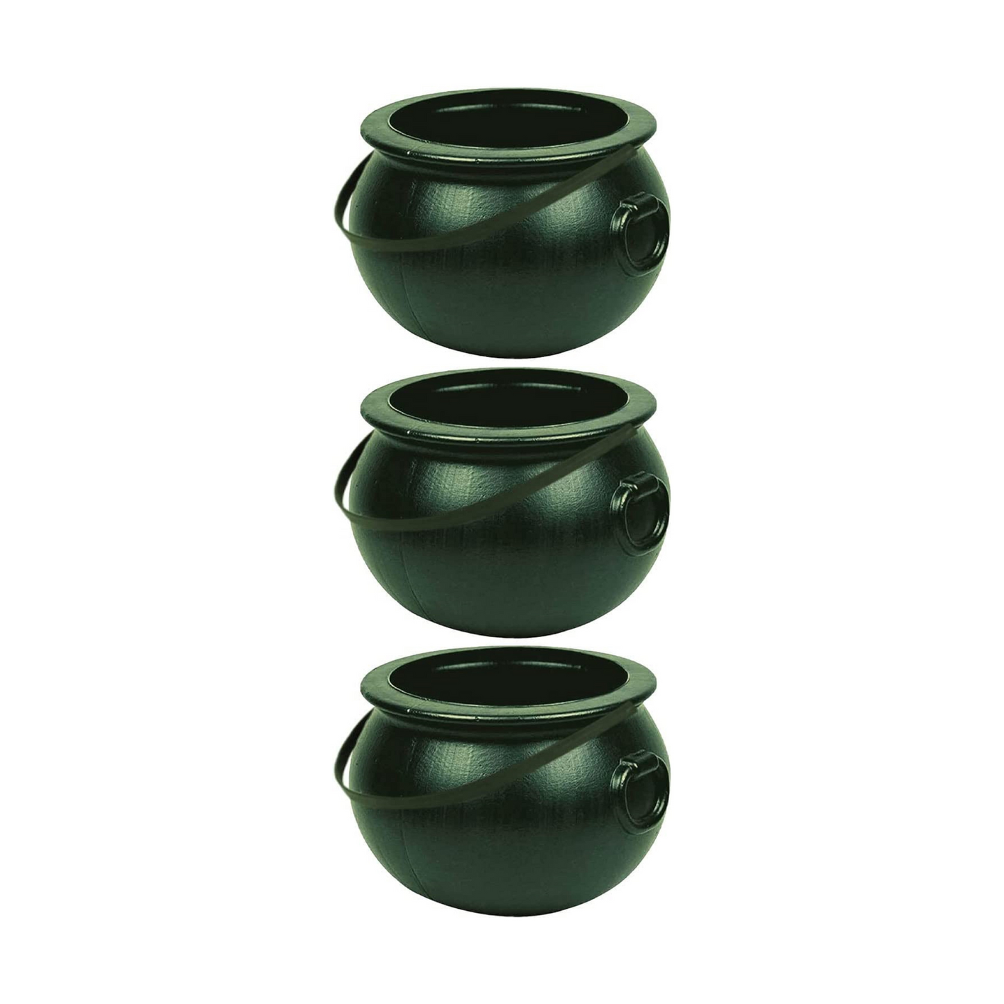 PMU Halloween 8 inch Cauldron Plastic Bucket - Halloween Party Favors - Candy Holder for Kids, Witches Green