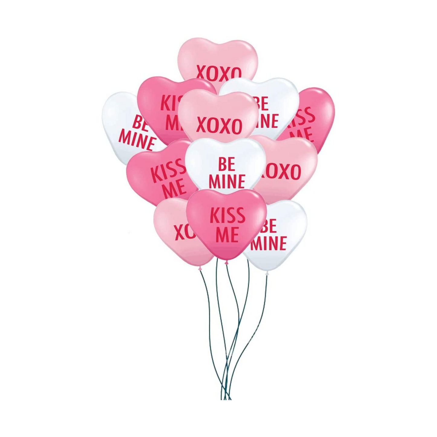 PMU Heart Shaped Balloons 11 Inch PartyTex Premium Love Expression Assortment Latex Valentines Day, Weddings, Birthdays, Anniversaries, Engagements