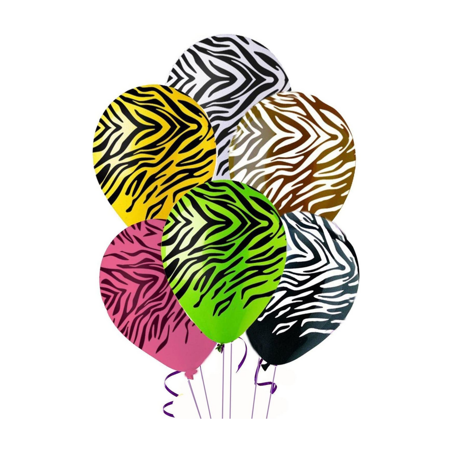 PMU Balloons 11 Inch Zebra Stripe Assorted