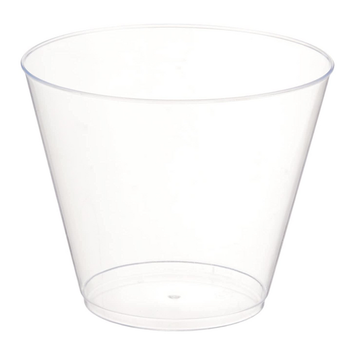 PMU Plastic Tumblers 9 oz. Clear Heavy Duty Old Fashioned Drinking Glasses Party Cups BPA Free Disposable Drinkware Set