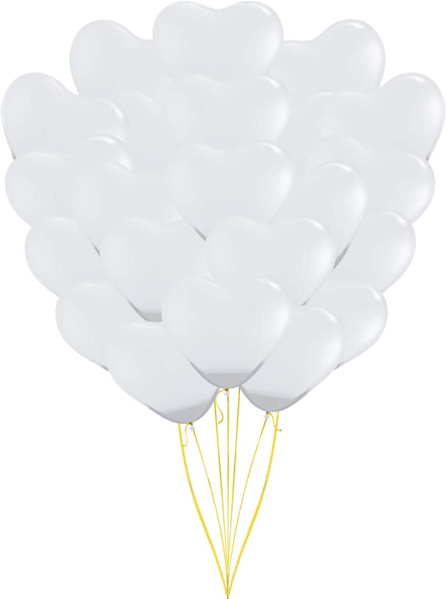 PMU Heart Shaped Balloons 15 Inch PartyTex Premium Latex Valentines Day, Weddings, Birthdays, Anniversaries, Engagements