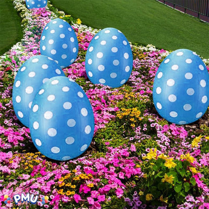 PMU Easter Celebrations Blow Molded Easter Eggs Decorations 16 inch - Lawn Decoration, Easter Party Accessories