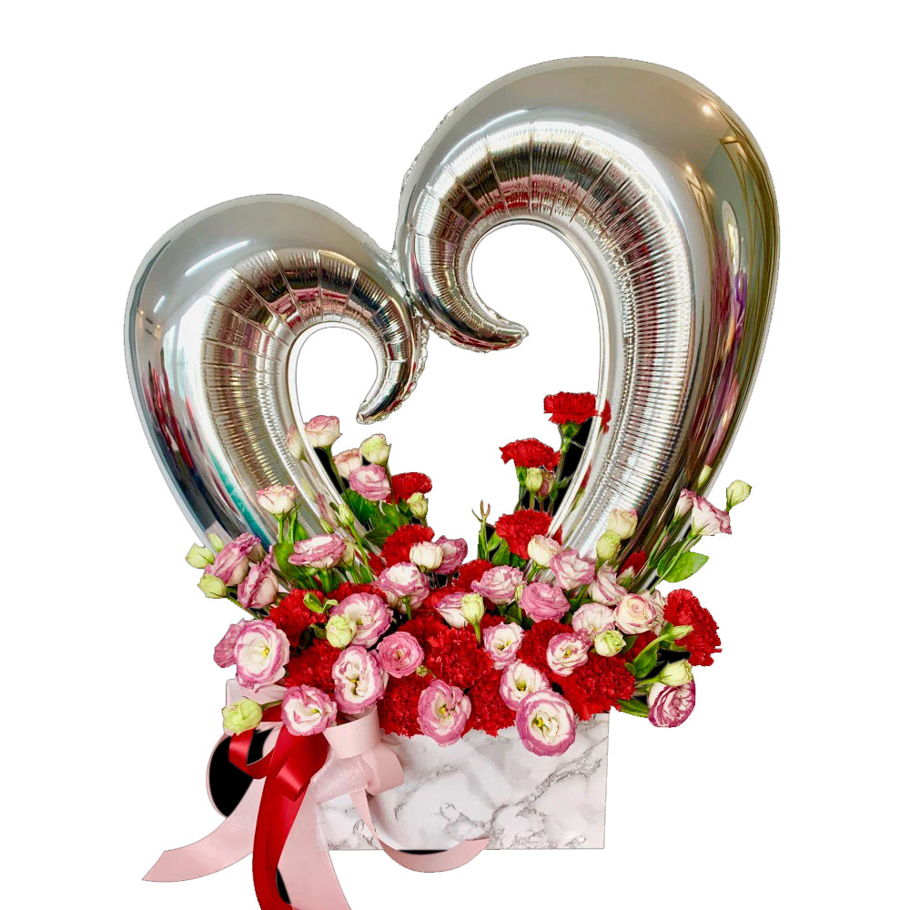 PMU Heart Shaped 24 Inch Open Center Mylar Balloon