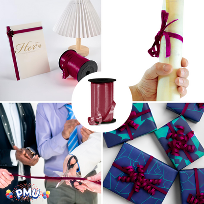 PMU Curling Ribbon - Crimped Texture Curling Ribbons for Gift Box Wrapping, Florist Flowers, Birthday Party Decorations, Festival Art Craft & Christmas Décor 3/8 Inch X 250 Yards
