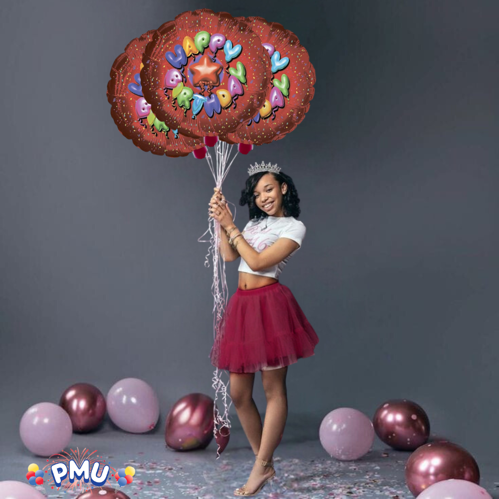 PMU Happy Birthday 18 Inch Mylar-Foil Balloon