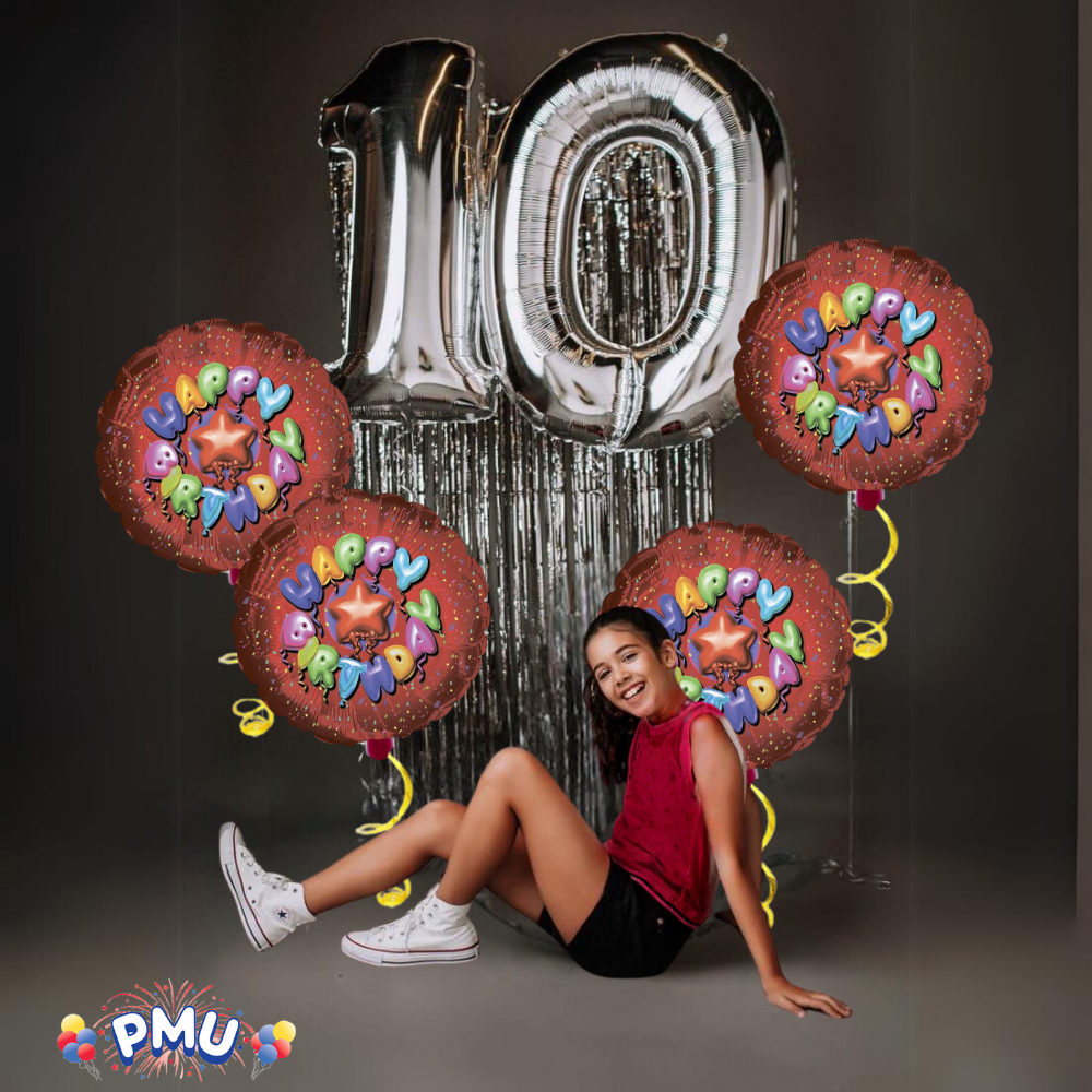 PMU Happy Birthday 18 Inch Mylar-Foil Balloon