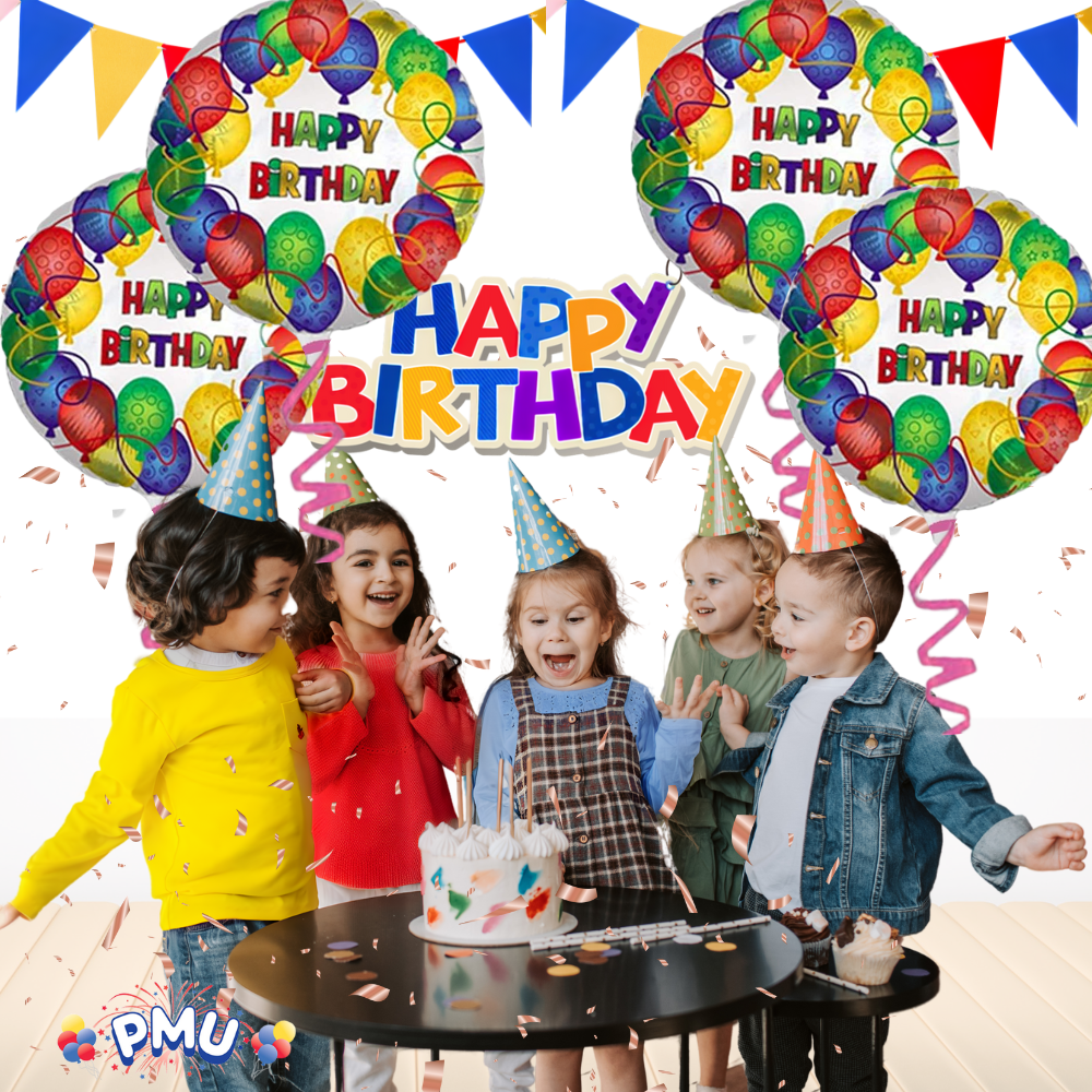 PMU Happy Birthday 18 Inch Mylar-Foil Balloon