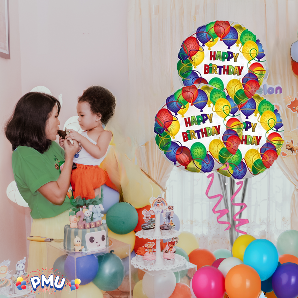 PMU Happy Birthday 18 Inch Mylar-Foil Balloon