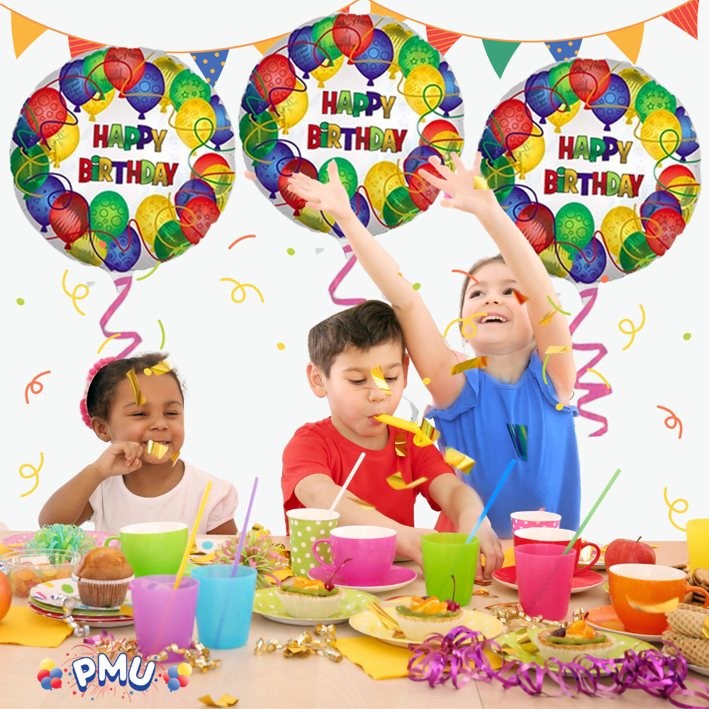 PMU Happy Birthday 18 Inch Mylar-Foil Balloon