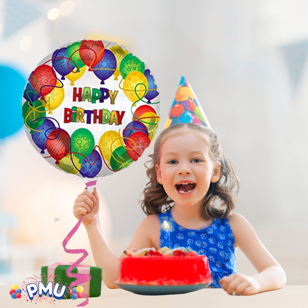 PMU Happy Birthday 18 Inch Mylar-Foil Balloon