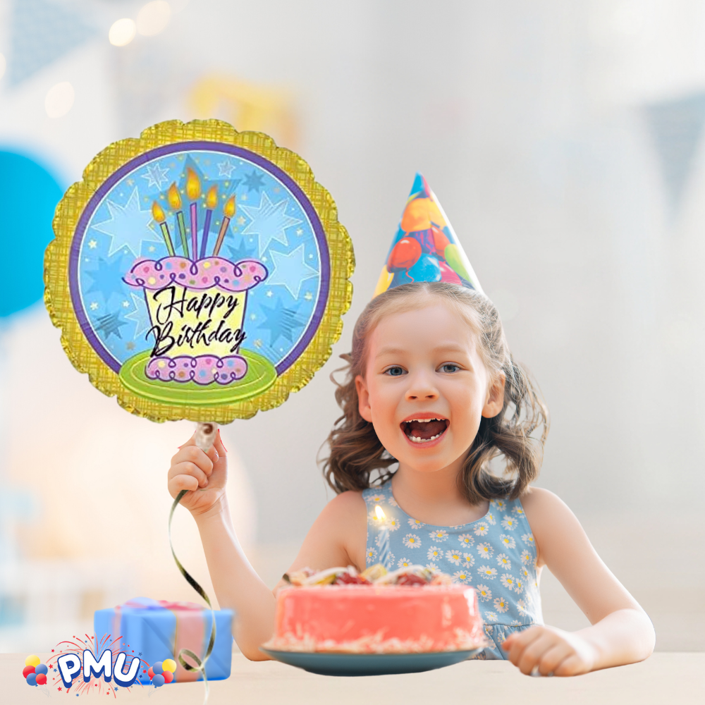 PMU Happy Birthday 18 Inch Mylar-Foil Balloon