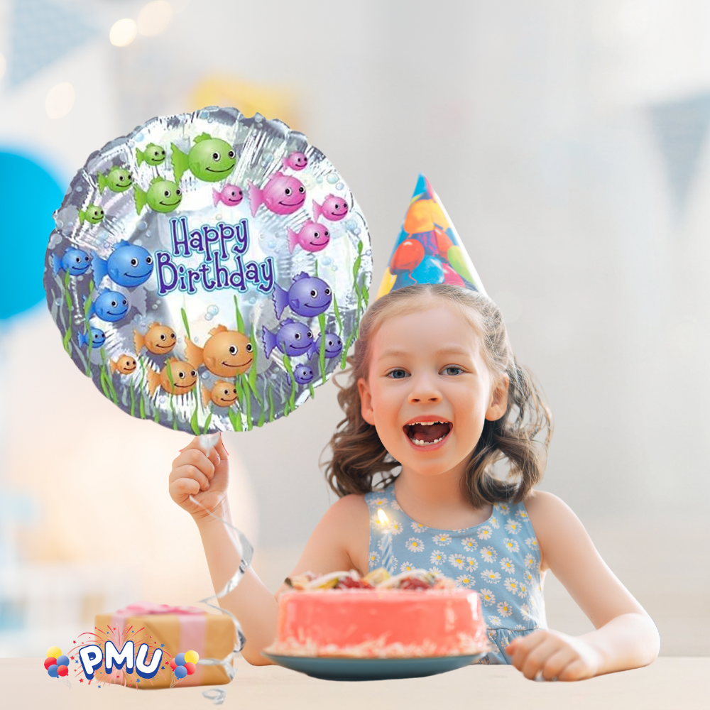 PMU Happy Birthday 18 Inch Mylar-Foil Balloon