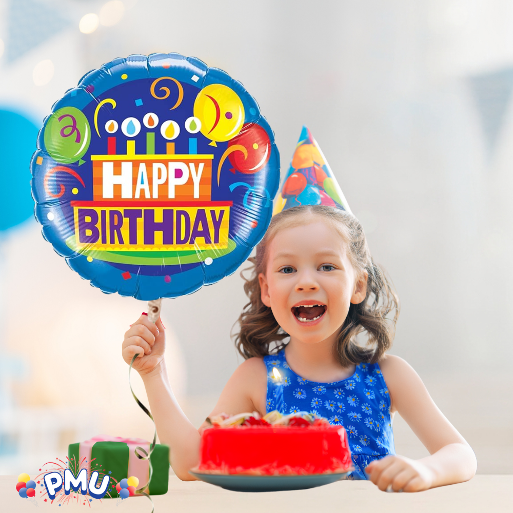 PMU Happy Birthday 18 Inch Mylar-Foil Balloon