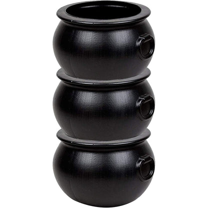 PMU Halloween Cauldron - Multi-Pack Assortment Plastic Candy Holder for Kids - Halloween Party Favors & Supplies - Black Set